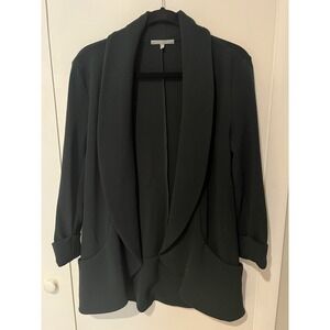 Lemon Tart‎ Open Front Blazer Womens Size Medium Green Cuffed Sleeves